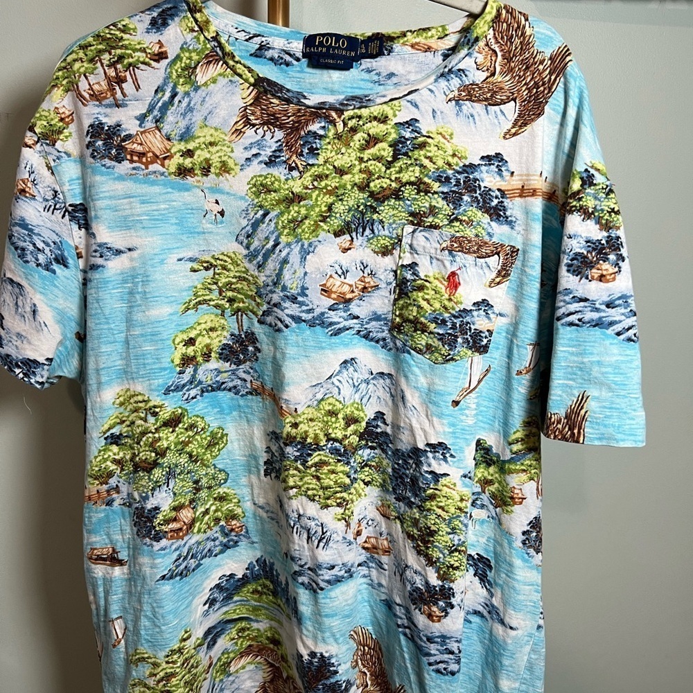 Polo by Ralph Lauren Blue and Green Short Sleeve Tee